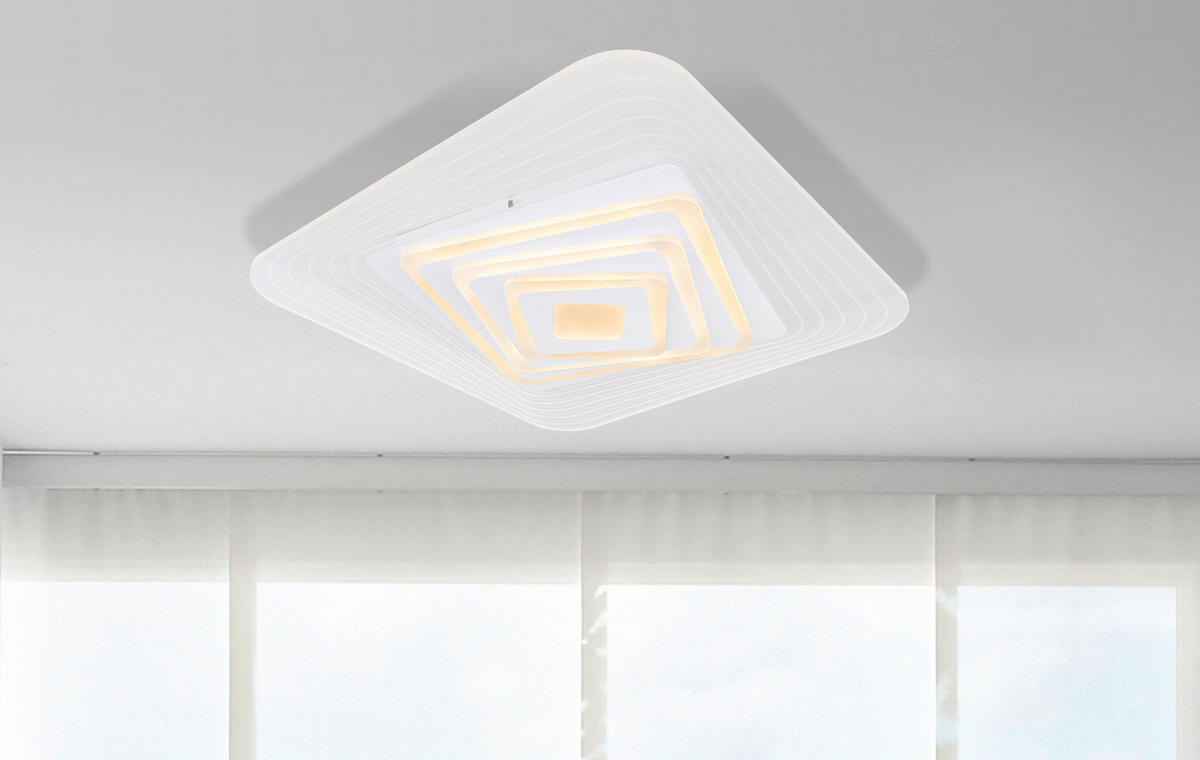 LED-DECKENLEUCHTE 50/50/6,5 cm   - Weiß, Basics, Kunststoff/Metall (50/50/6,5cm)