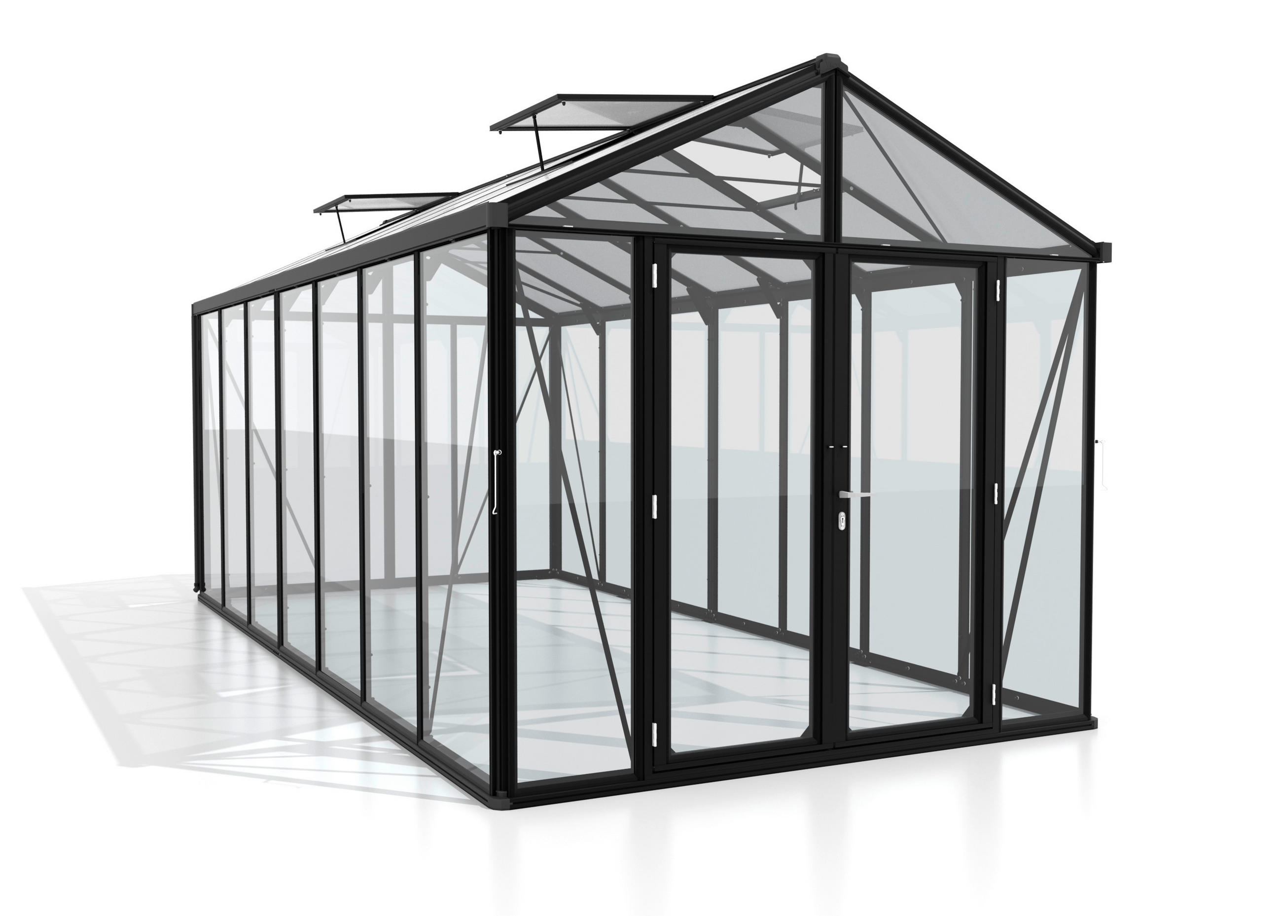 XXXLutz Gewächshausbausatz Zeus Comfort 13800 Esg/Hkp Schwarz 258x250x540 cm