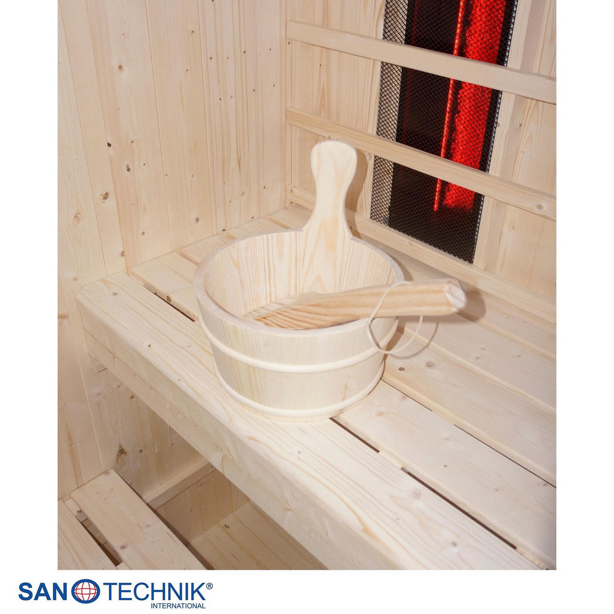 INFRAROTKABINE für 4-6 Personen Lahti  - Fichtefarben, KONVENTIONELL, Holz (198/181,5/202,2cm) - Sanotechnik