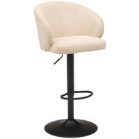BARHOCKER Cord Schwarz, Beige Eisen  - Beige/Schwarz, KONVENTIONELL, Textil/Metall (54/91-112/52cm) - MID.YOU