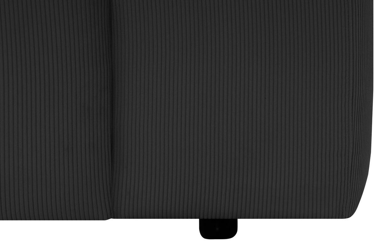 ECKSOFA in Cord Anthrazit  170/252 cm  - Anthrazit/Schwarz, Design, Kunststoff/Textil (170/252cm) - MID.YOU