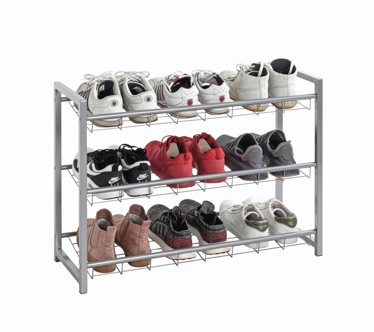 SCHUHREGAL 80/60/30 cm  - Alufarben, Design, Metall (80/60/30cm) - Carryhome