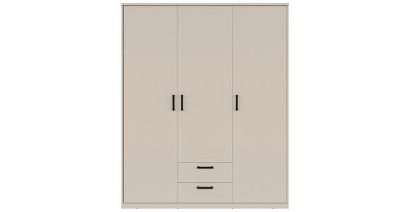 DREHTÜRENSCHRANK  in Kaschmir  - Kaschmir/Schwarz, Basics, Holzwerkstoff/Metall (157/194/54cm) - Xora