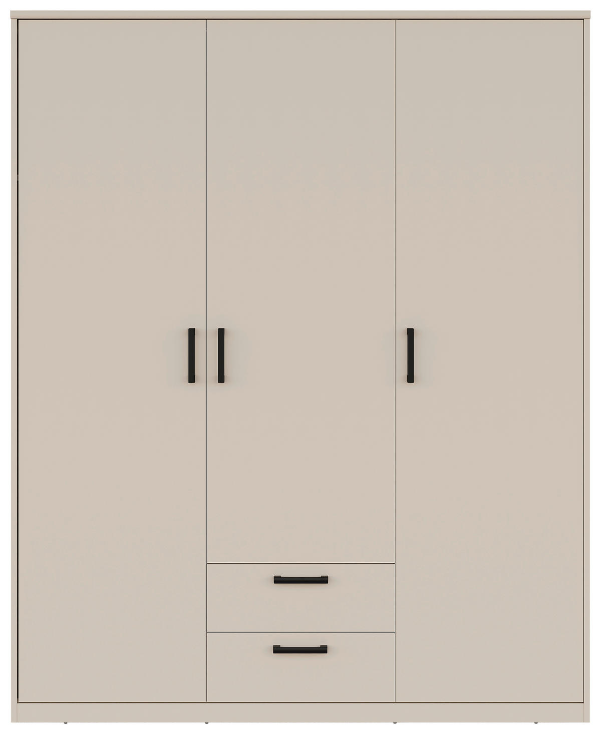 NYÍLÓAJTÓS SZEKRÉNY kasmírszínű  - kasmírszínű/fekete, Basics, faalapú anyag/fém (157/194/54cm) - Xora