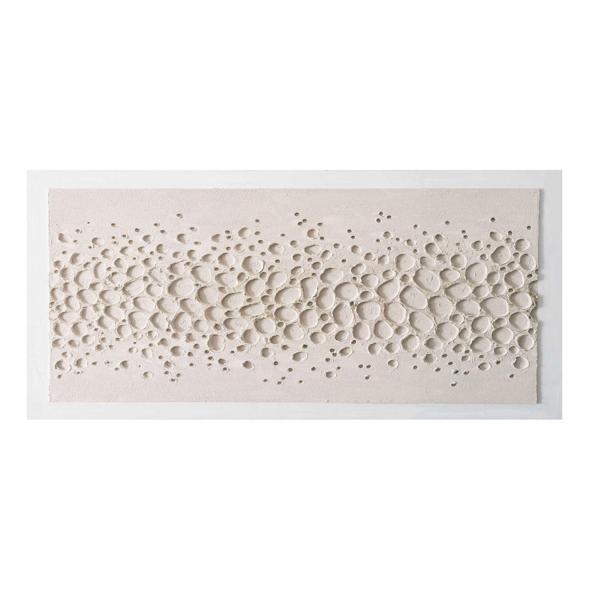 OLEJOMAĽBA, abstraktné, 150/70 cm  - biela, Design, drevo/textil (150/70cm) - Monee