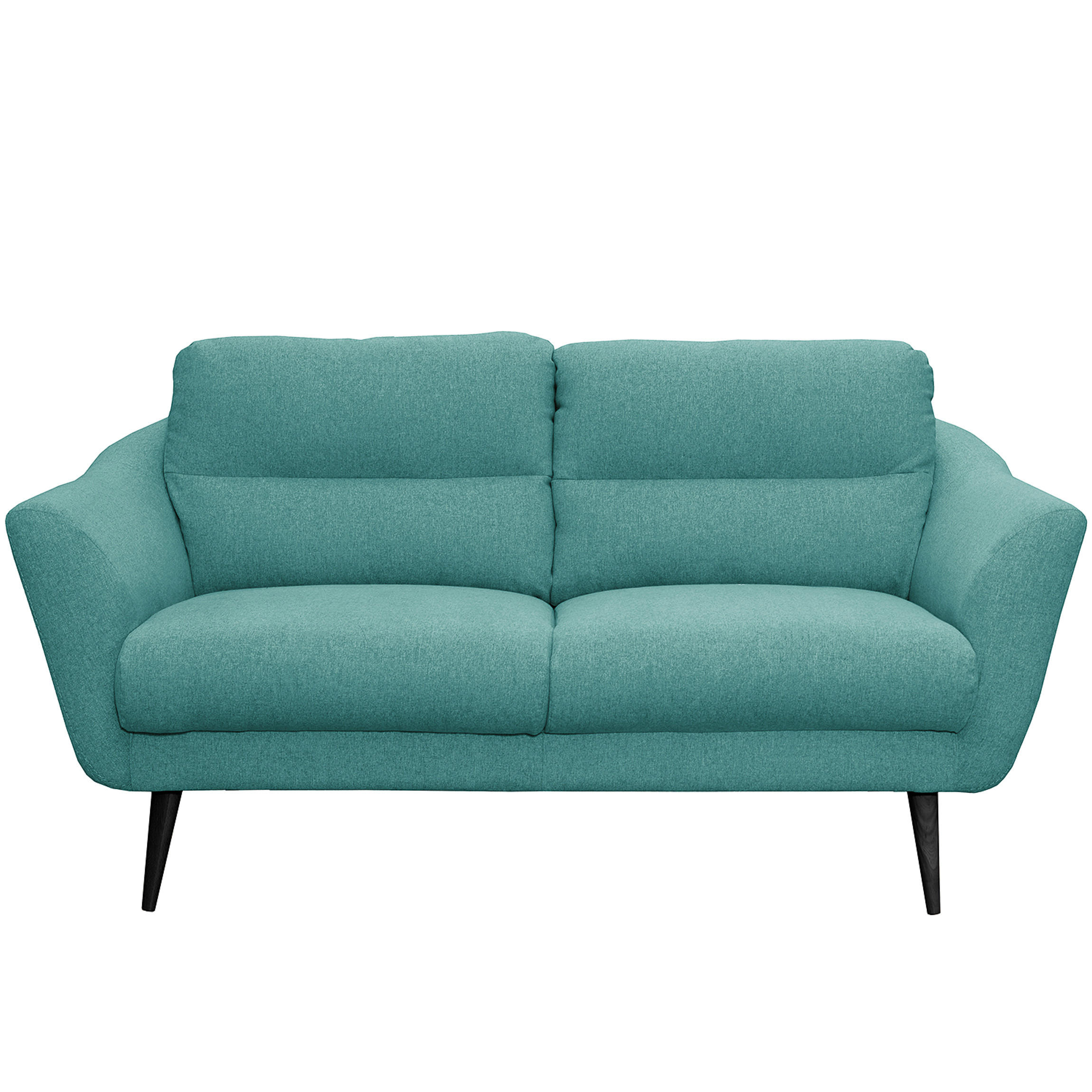 2,5-SITZER Webstoff Türkis  - Türkis/Schwarz, Design, Holz/Textil (187/87/88cm) - Livetastic