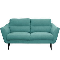 2,5-SITZER Webstoff Türkis  - Türkis/Schwarz, Design, Holz/Textil (187/87/88cm) - Livetastic