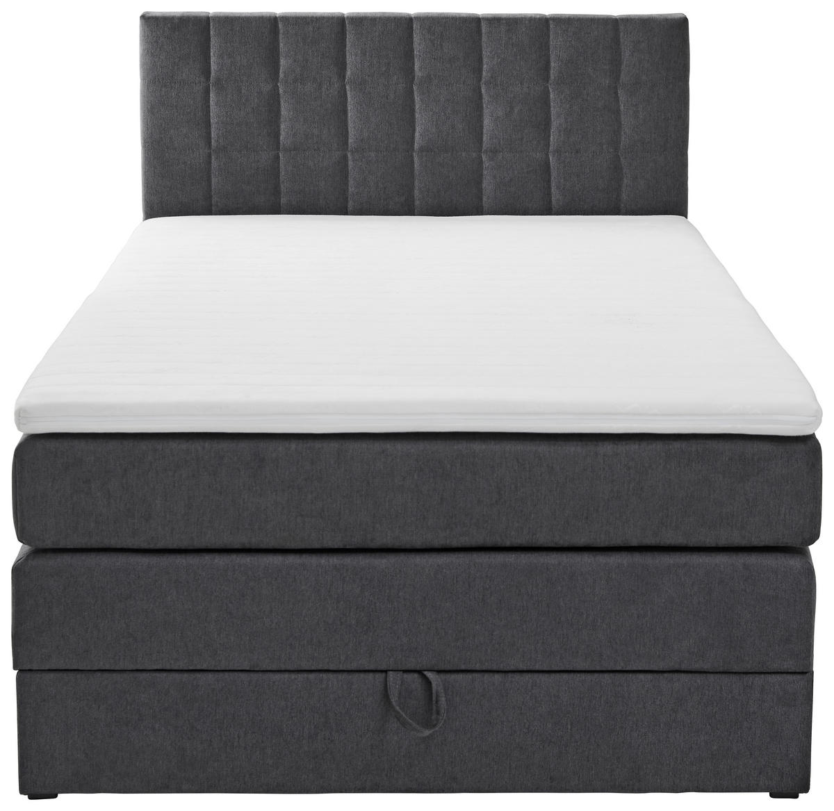 BOXSPRINGBETT 120/200 cm  in Anthrazit  - Anthrazit/Schwarz, Design, Kunststoff/Textil (120/200cm) - Xora