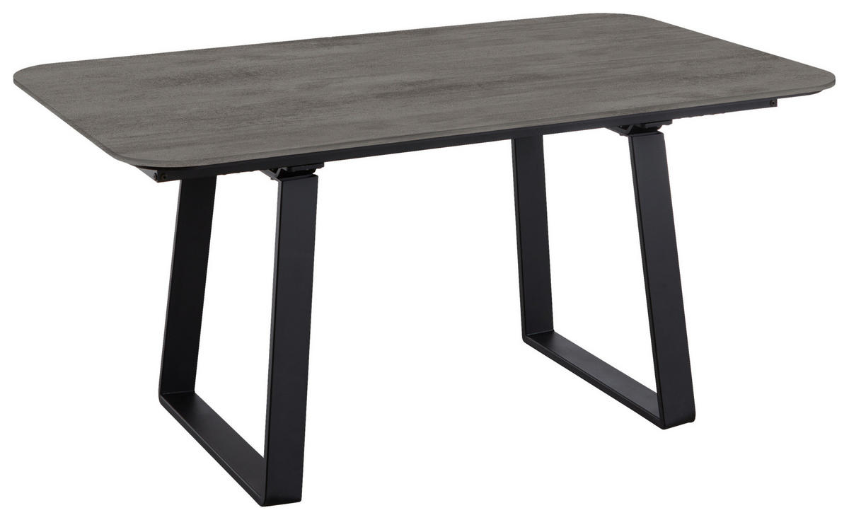 ESSTISCH rechteckig Schwarz, Schieferfarben  - Schieferfarben/Schwarz, Basics, Holzwerkstoff/Metall (180/95/76cm) - Celina Home