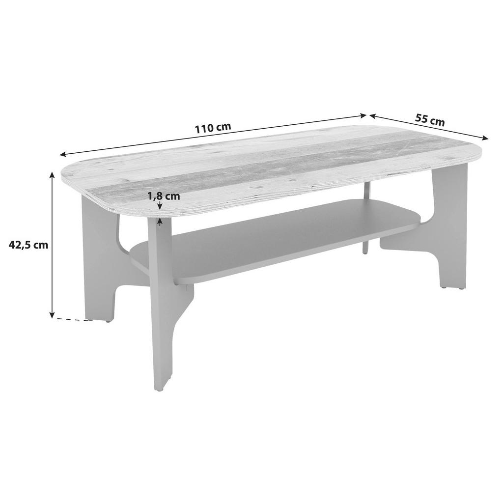 Thumbnail - Mid.you Couchtisch, Graphit, Eiche Artisan, Holzwerkstoff, rechteckig, Wange, 55x42.5x110 cm, Wohnzimmer, Wohnzimmertisc...
