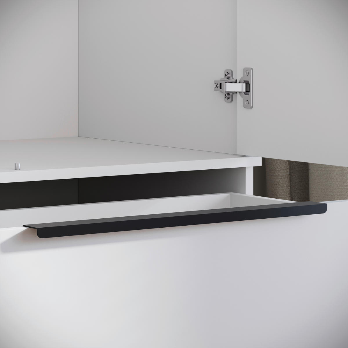 KLEIDERSCHRANK Weiss  - Weiss/Schwarz, Konventionell, Holzwerkstoff/Metall (134,5/192,9/51cm) - MID.YOU