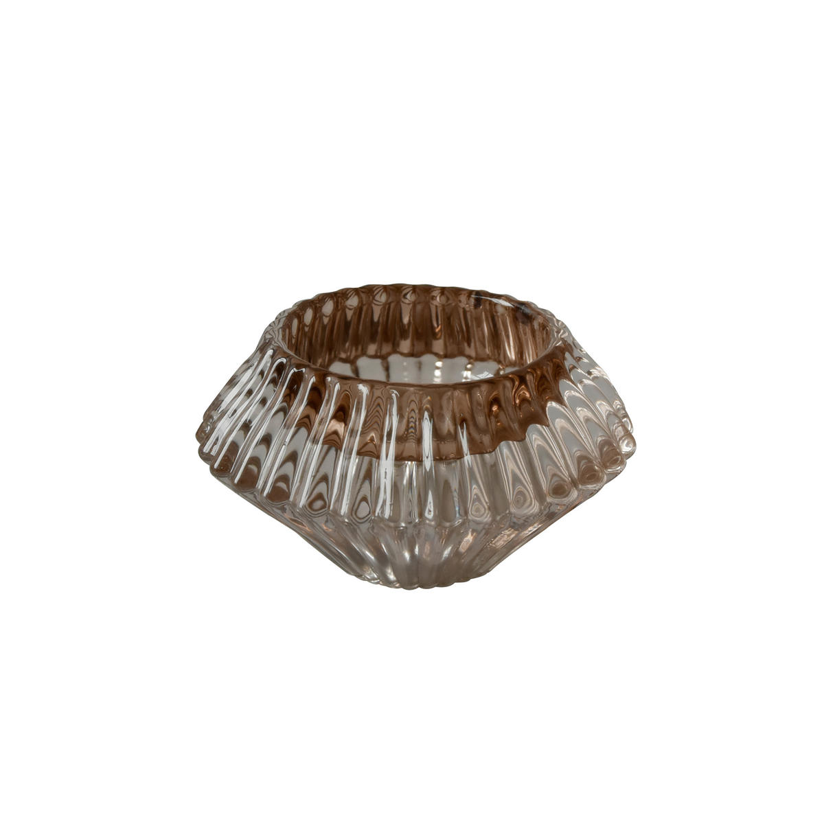 STOJAN NA SVÍČKY  sklo - jantarové barvy, Basics, sklo (8/4,5cm) - Ambia Home