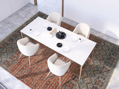 WEBTEPPICH 200/290 cm Korsika Blau, Terracotta  - Blau/Terracotta, Design, Textil (200/290cm) - Novel