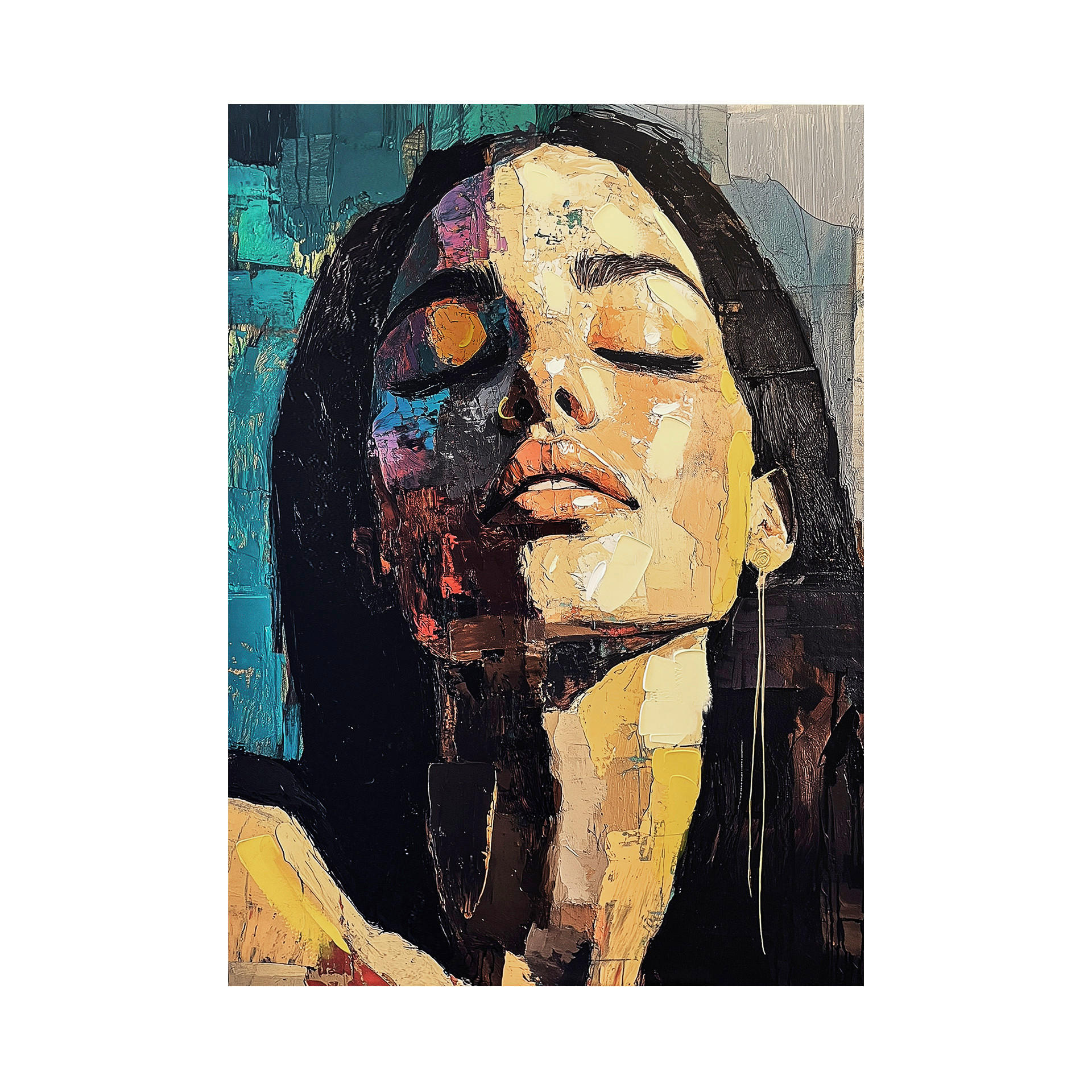 LEINWANDBILD Frauen 70/100 cm  - Multicolor, Basics, Holz/Textil (70/100cm)