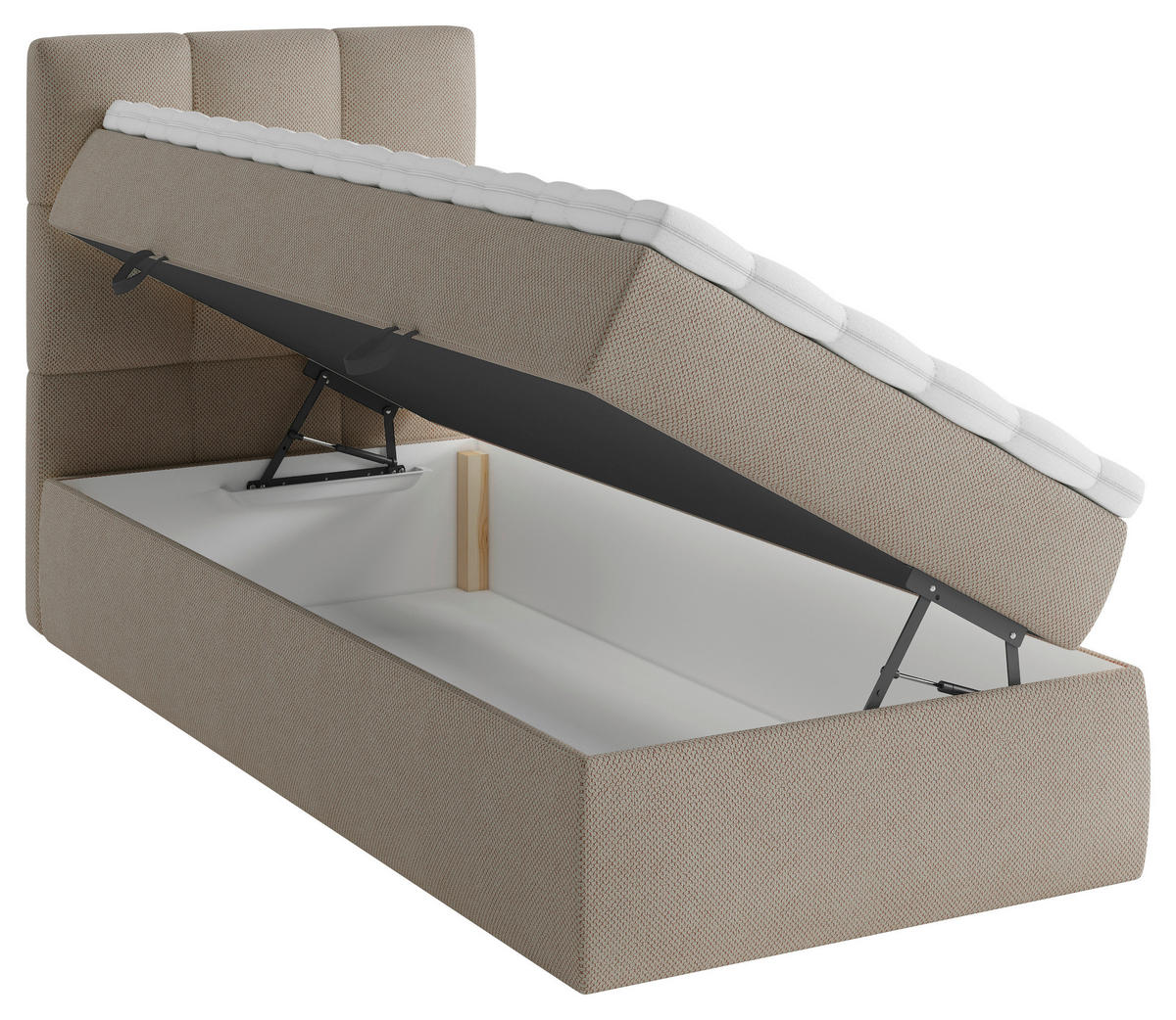 BOXBETT 90/200 cm  in Hellbraun  - Hellbraun/Schwarz, MODERN, Holz/Kunststoff (90/200cm) - MID.YOU