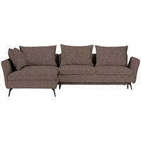 ECKSOFA Braun Webstoff  - Schwarz/Braun, Design, Textil/Metall (182/280cm) - Stylife