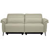 3-SITZER-SOFA Echtleder Silberfarben  - Silberfarben/Schwarz, Design, Leder/Metall (210/79/104cm) - Belluti