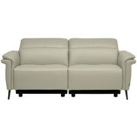 3-SITZER-SOFA Echtleder Silberfarben  - Silberfarben/Schwarz, Design, Leder/Metall (210/79/104cm) - Belluti