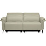 3-SITZER-SOFA  in Echtleder Silberfarben   - Silberfarben/Schwarz, Design, Leder/Metall (210/79/104cm) - Belluti
