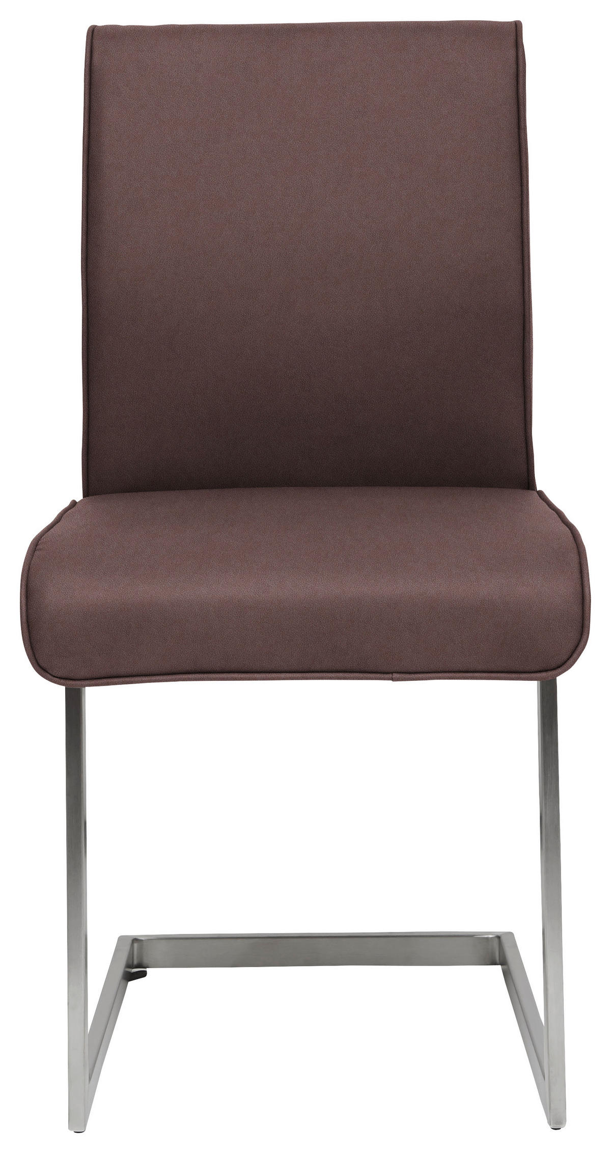 SCHWINGSTUHL  in Stahl Mikrofaser  - Edelstahlfarben/Dunkelbraun, Design, Holzwerkstoff/Textil (48/91/60cm) - Dieter Knoll