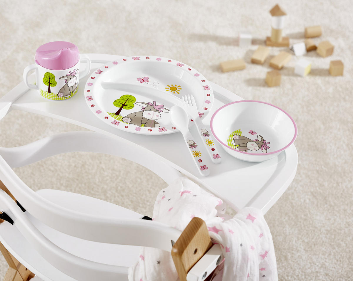 DJEČJI PRIBOR ZA JELO  Diego  - bijela/ružičasta, Basics, plastika (13,5cm) - My Baby Lou
