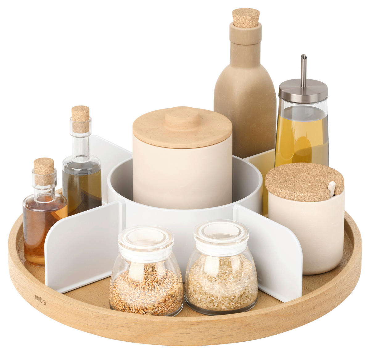 MENAGE-SET - Naturfarben/Weiß, Design, Holz/Kunststoff (30,5/8,9/30,5cm) - Umbra