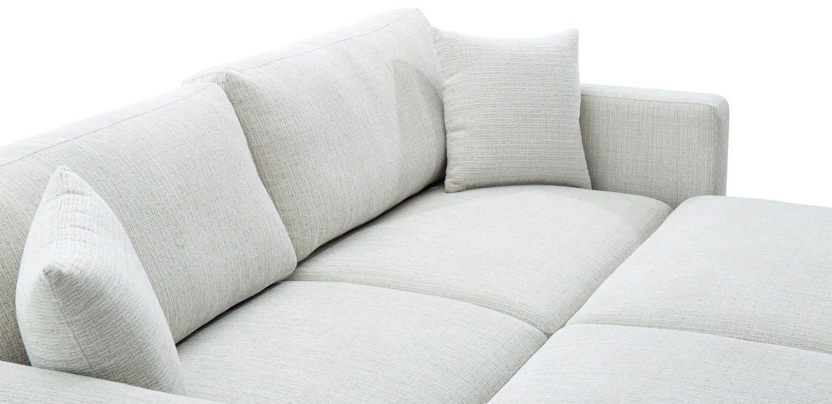 SCHLAFSOFA NOLA in Leinenoptik Beige  - Beige/Schwarz, Design, Holz/Textil (220,5/86/96cm) - Livetastic