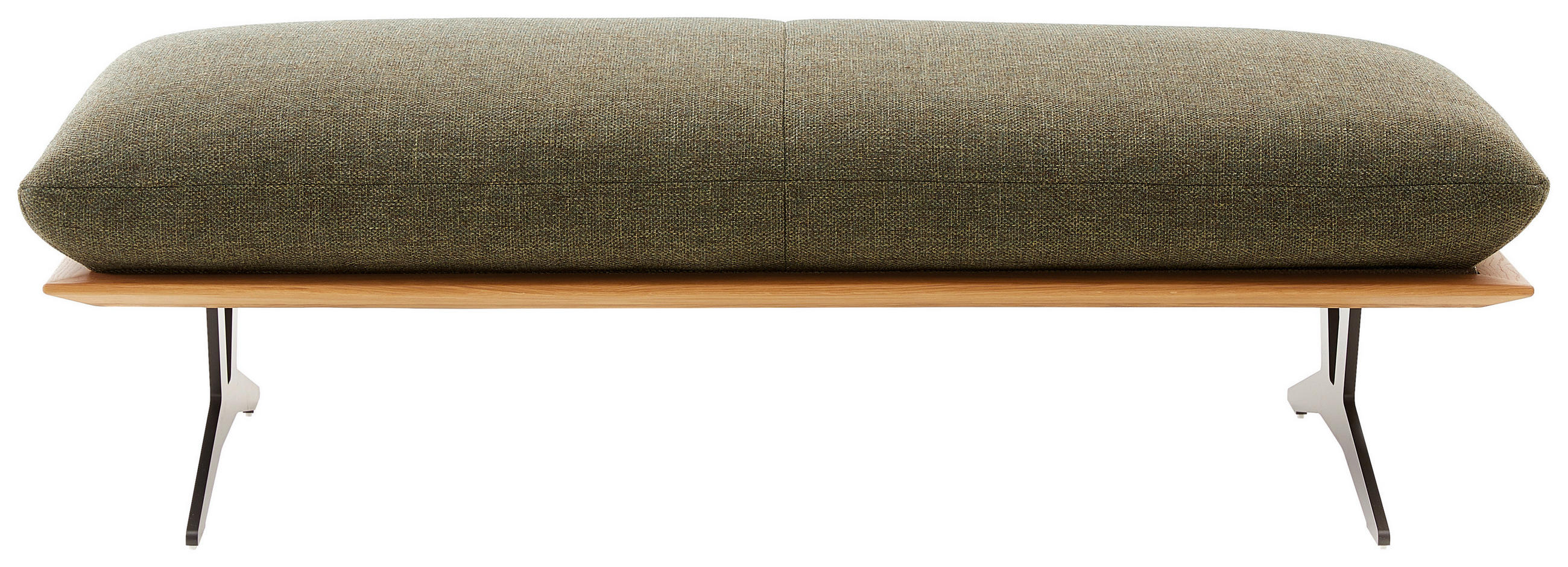 HOCKERBANK in Holz, Textil Grün  - Schwarz/Grün, Design, Holz/Textil (150/43/60cm) - Dieter Knoll