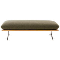 HOCKERBANK 150/43/60 cm Flachgewebe Grün Wildeiche massiv Metall  - Schwarz/Grün, Design, Holz/Textil (150/43/60cm) - Dieter Knoll