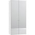 DREHTÜRENSCHRANK in Weiß - Silberfarben/Weiß, Design, Glas/Holzwerkstoff (101,9/220/37,5cm) - Jutzler DREHTÜRENSCHRANK in Weiß - Silberfarben/Weiß, Design, Glas/Holzwerkstoff (101,9/220/37,5cm) - Jutzler