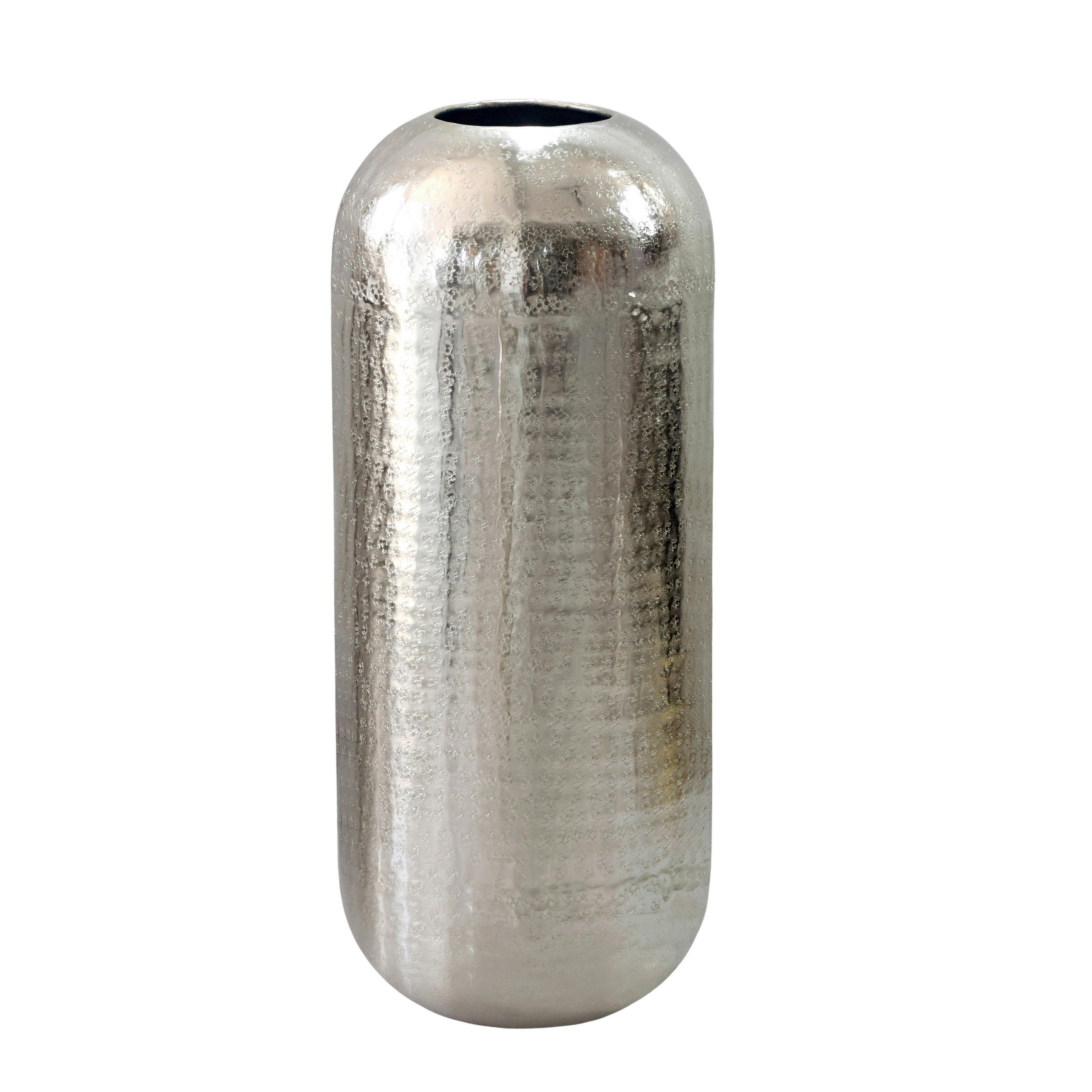VASE 60 cm  - Silberfarben, Design, Metall (25/25/60cm) - MID.YOU