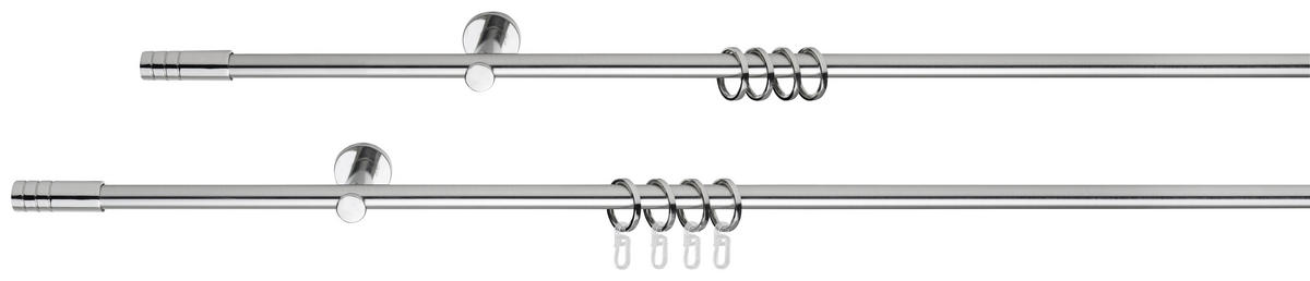 GALERIE PERDEA 200 cm  - culoare inox, Basics, metal (200cm) - Homeware