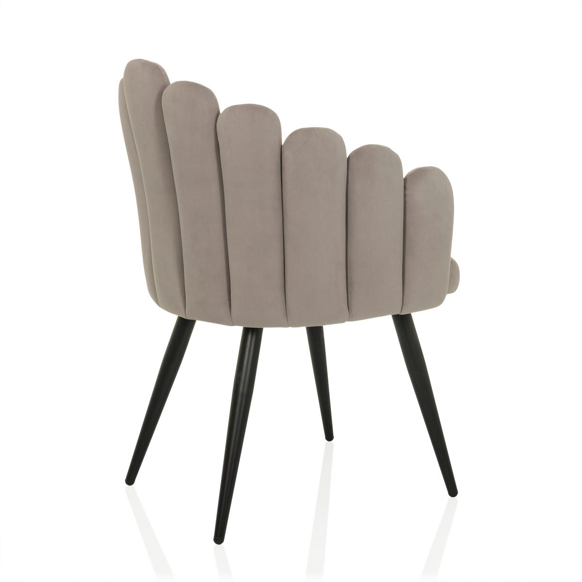 STOL MED ARMSTÖD sammet  - grå, Modern, metall/textil (63/84/56cm) - MID.YOU