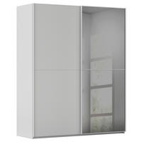 SCHWEBETÜRENSCHRANK 162/223/68 cm,  in Grau, 2 Tür(en)  - Grau, KONVENTIONELL, Glas/Holzwerkstoff (162/223/68cm) - Novel