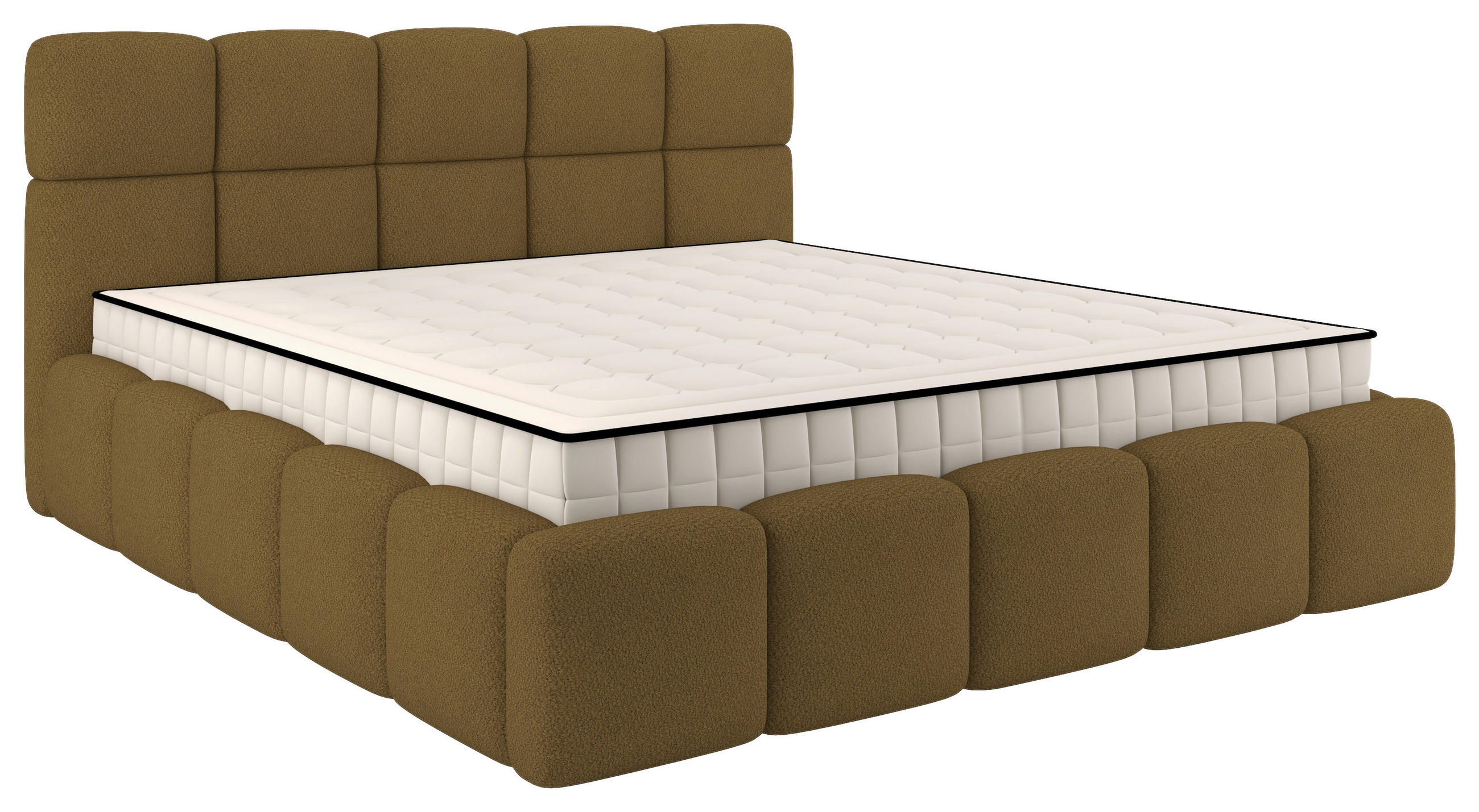 Polsterbett Cloudy Mit Matratze Braun, Lf: 180x200 Cm