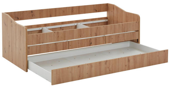 AUSZIEHBETT 90-180/200 cm in Eiche Artisan - Eiche Artisan, KONVENTIONELL, Holz/Holzwerkstoff (90-180/200cm) - Carryhome