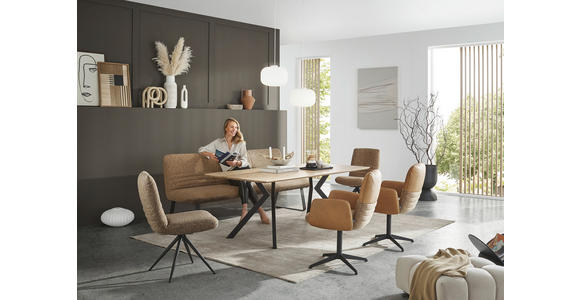 STUHL - Rostfarben/Cognac, Design, Textil/Metall (50/93/69cm) - Dieter Knoll