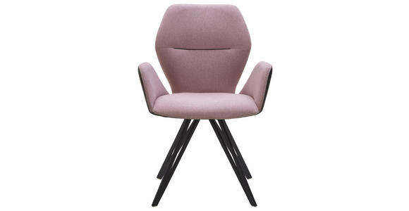 ARMLEHNSTUHL in Anthrazit, Rosa, Schwarz - Anthrazit/Schwarz, Design, Textil/Metall (62/91/59cm) - Valnatura