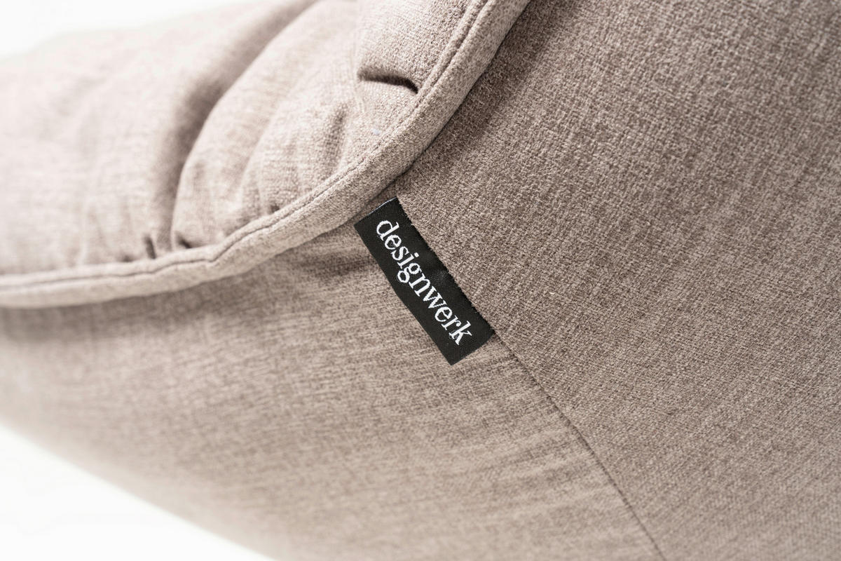SESSEL in Flachgewebe Taupe  - Taupe/Schwarz, MODERN, Textil/Metall (86/92/99cm) - Designwerk