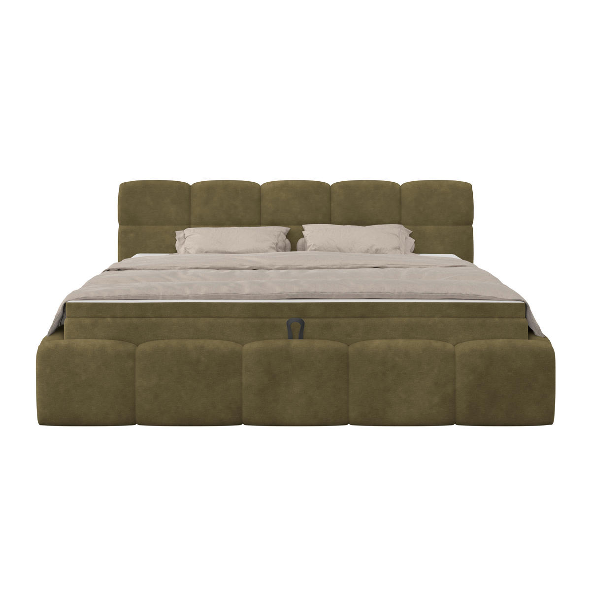 POLSTERBETT 160/200 cm,  in Grün, Matratze, Bettkasten, H3 = fest  - Schwarz/Grün, Trend, Kunststoff/Textil (160/200cm)