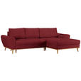 ECKSOFA in Webstoff Rot  - Eichefarben/Rot, Design, Holz/Textil (282/175cm) - Carryhome