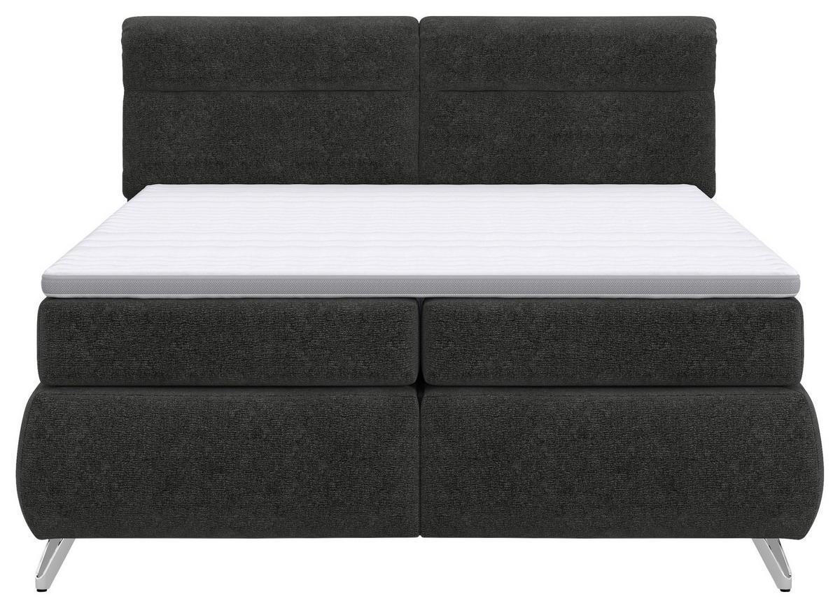 POSTEL BOXSPRING, 180/200 cm, antracitová - barvy chromu/antracitová, Basics, kompozitní dřevo/textil (180/200cm) - Welnova