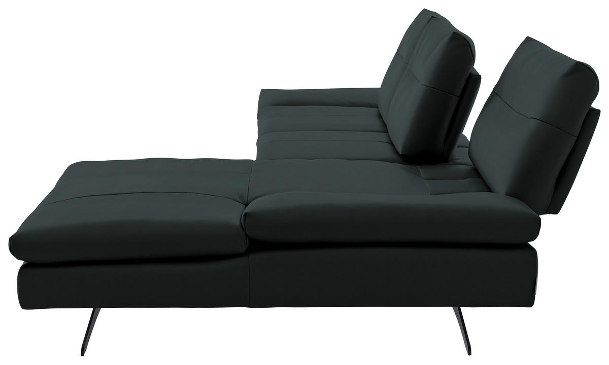 ECKSOFA in Echtleder Waldgrün  - Waldgrün/Schwarz, Modern, Leder/Metall (342/158cm) - Chilliano