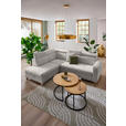 ECKSOFA inkl. Funktionen Grau Samt  - Grau, Design, Holz/Textil (206/261cm) - Venda