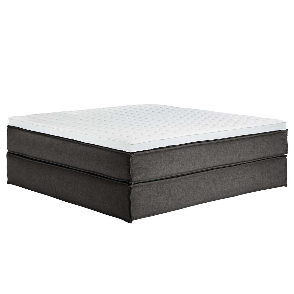 BOXSPRINGBETT 200/200 cm  in Anthrazit  - Anthrazit/Schwarz, Design, Textil (200/200cm) - home24