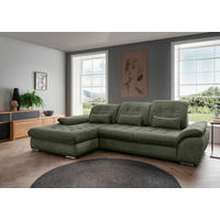 ECKSOFA  in Chenille Grün  - Chromfarben/Grün, MODERN, Textil/Metall (184/314cm) - Livetastic