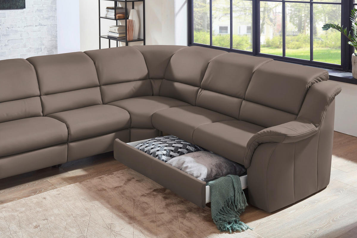 ECKSOFA  in Echtleder Fango  324/260 cm  - Chromfarben/Fango, KONVENTIONELL, Leder/Kunststoff (324/260cm) - Cantus