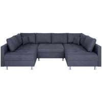 WOHNLANDSCHAFT Anthrazit Webstoff  - Chromfarben/Anthrazit, Design, Textil (192/308/192cm) - P & B