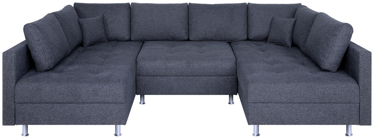 WOHNLANDSCHAFT Anthrazit Webstoff  - Chromfarben/Anthrazit, Design, Textil (192/308/192cm) - P & B