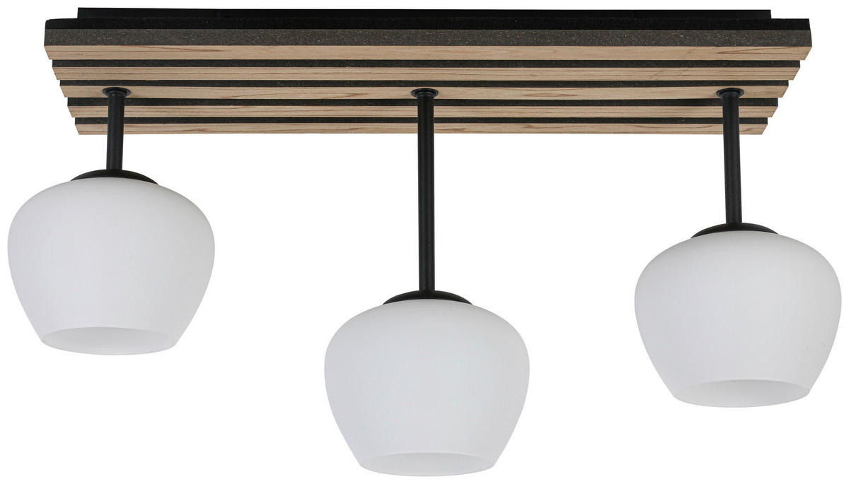 HÄNGELEUCHTE 60/16/35 cm   - Eichefarben/Schwarz, Trend, Glas/Holzwerkstoff (60/16/35cm) - Collet's Monde